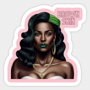 Brown Skin Green Head Band Beauty Sticker